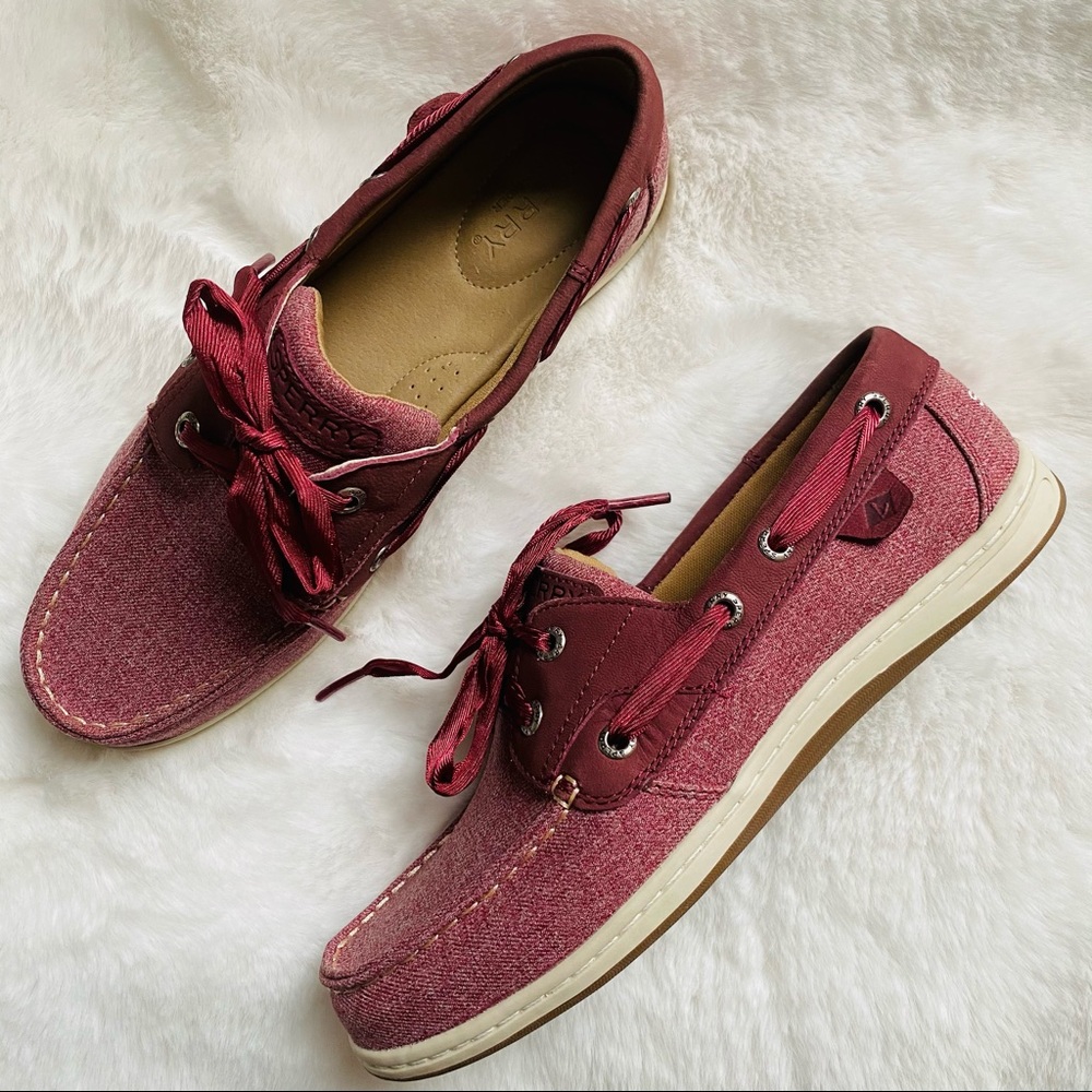 New sperry Koifish Chambray Boat Shoe wine - Picture 4 of 14